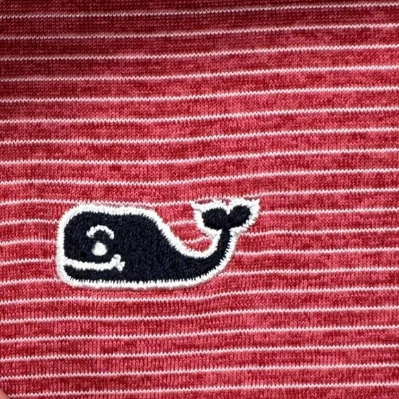 Vineyard Vines On The Go Shirt Sankaty Polo Mens 2XL Red Stripes Stretch Rugby